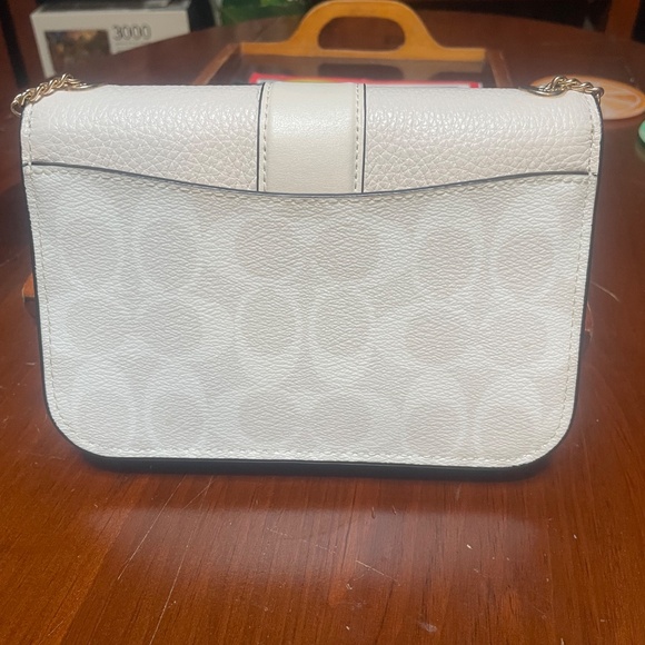White Coach Georgie with gold chain strap - Picture 2 of 5